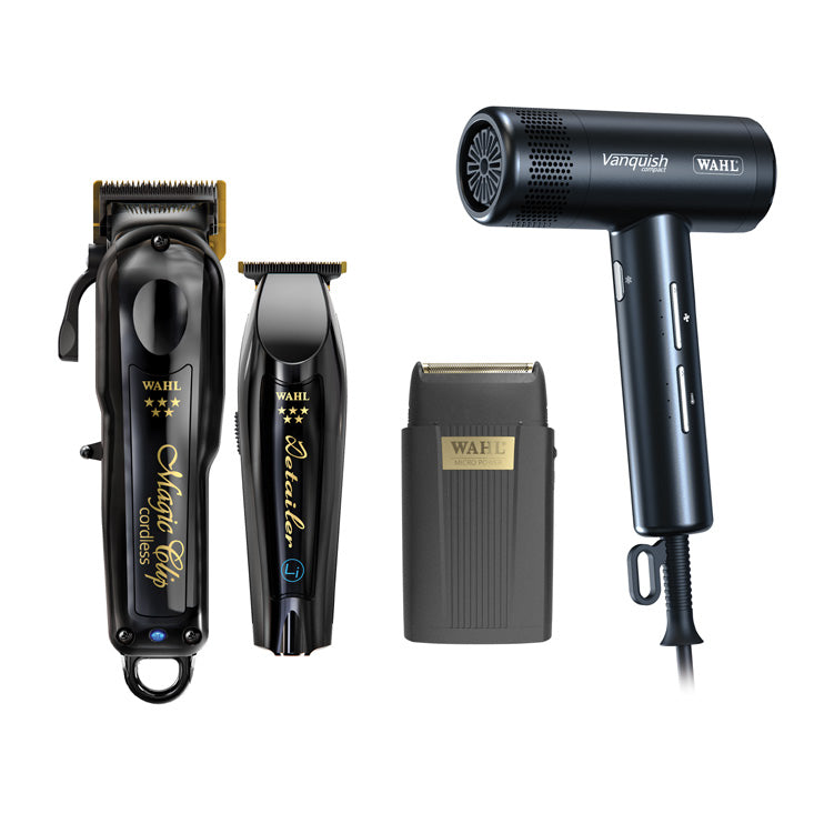 Combo Wahl Barbier Noir & Or