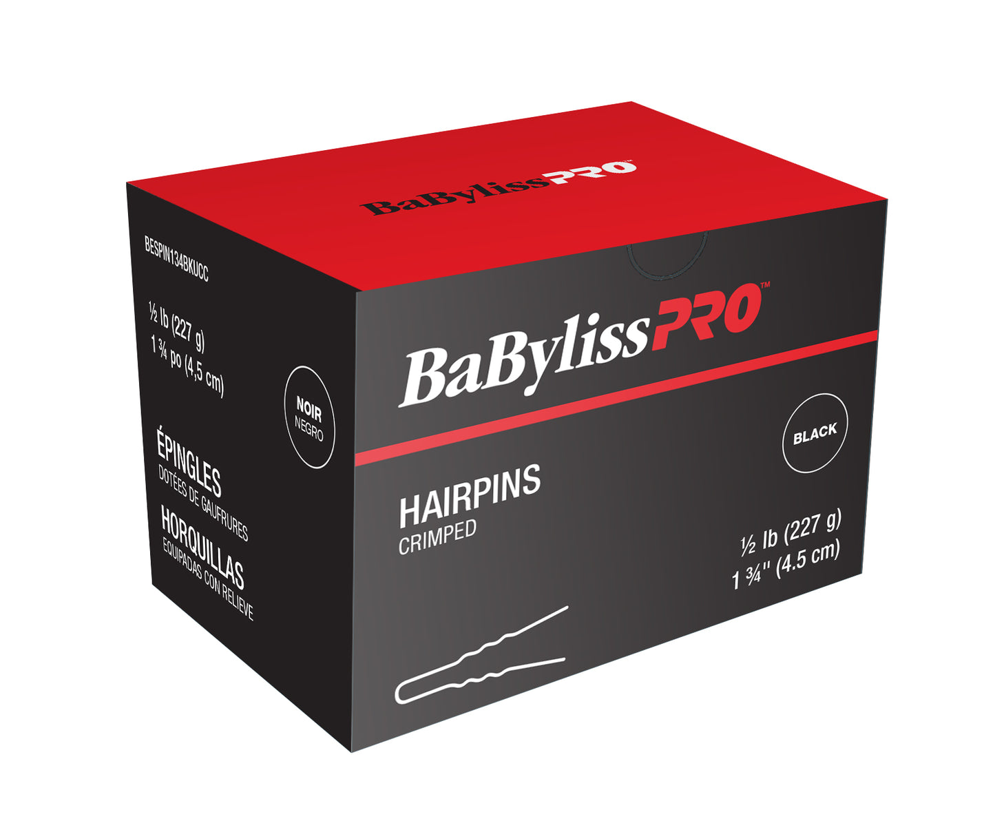 Hair Pin Babyliss Pro 1-3/4 po Black 1/2lb