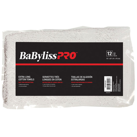 Serviette Babyliss Pro Blanche bande grise