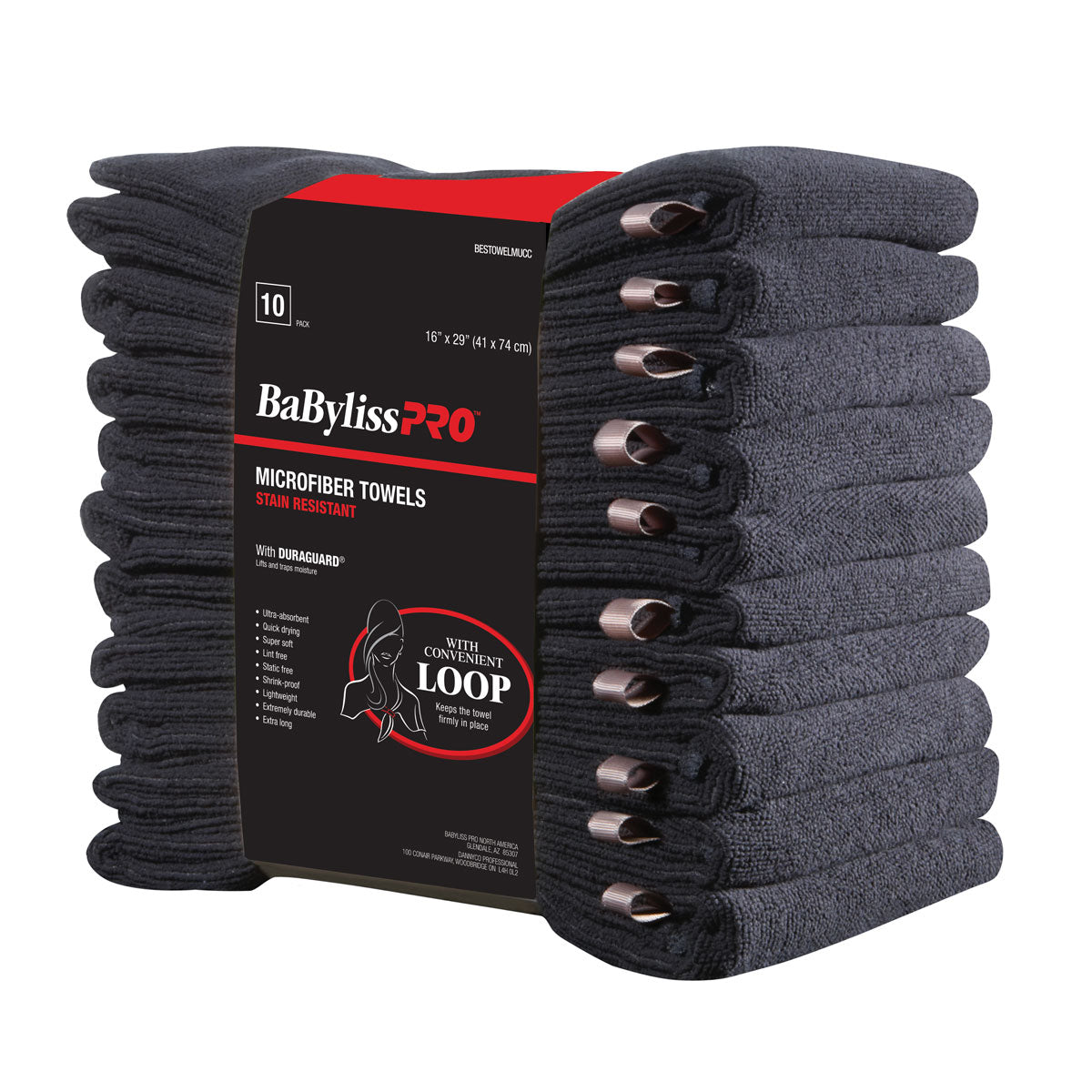 Serviette Babyliss Pro Microfibre Noir