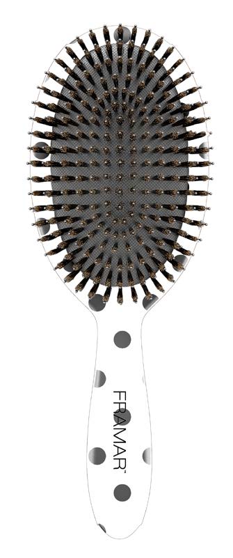 Framar Polish Brush Black and White Polka Dots