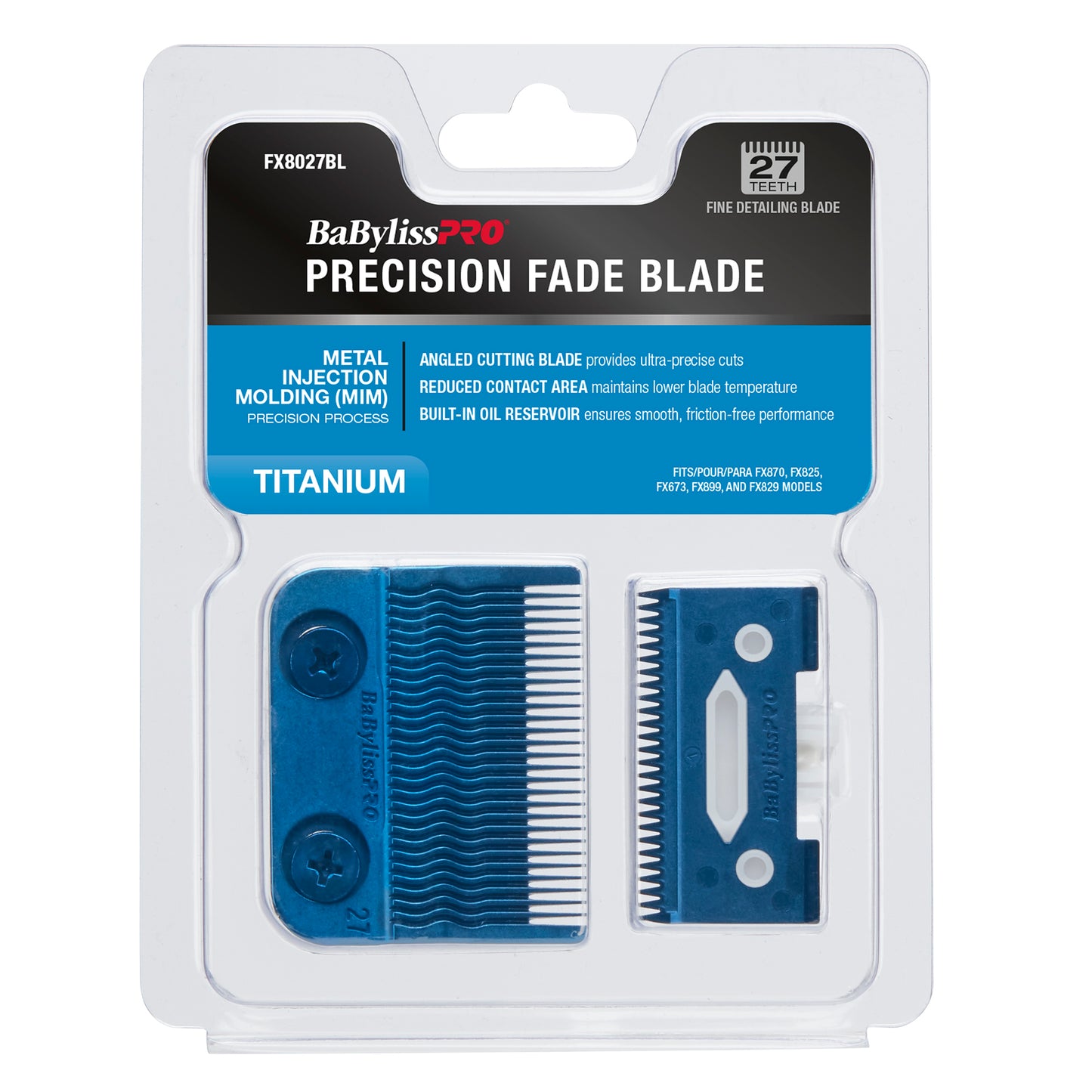 Injection molded blade Babyliss Pro For FX870G Blue 27 teeth