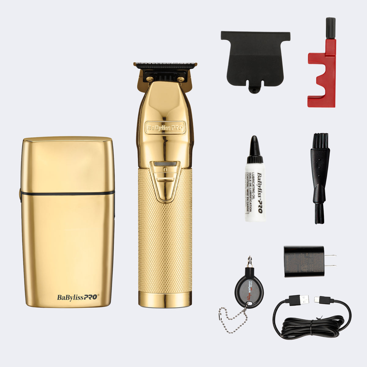 Duo Babyliss Pro Gold FX Tondeuse de finition et rasoir double lame
