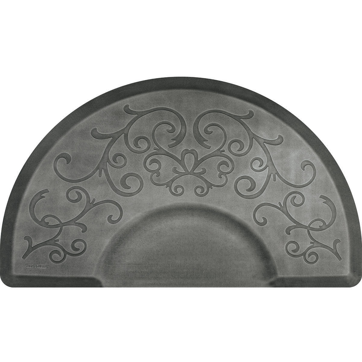 Bella Semi-Circular Mat 3" X 5" Silver Leaf