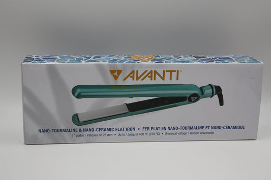 Avanti Nano Tourmaline & Ceramic Flat Iron 1" Aqua