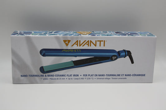 Avanti Nano Tourmaline & Ceramic Flat Iron 1" Blue