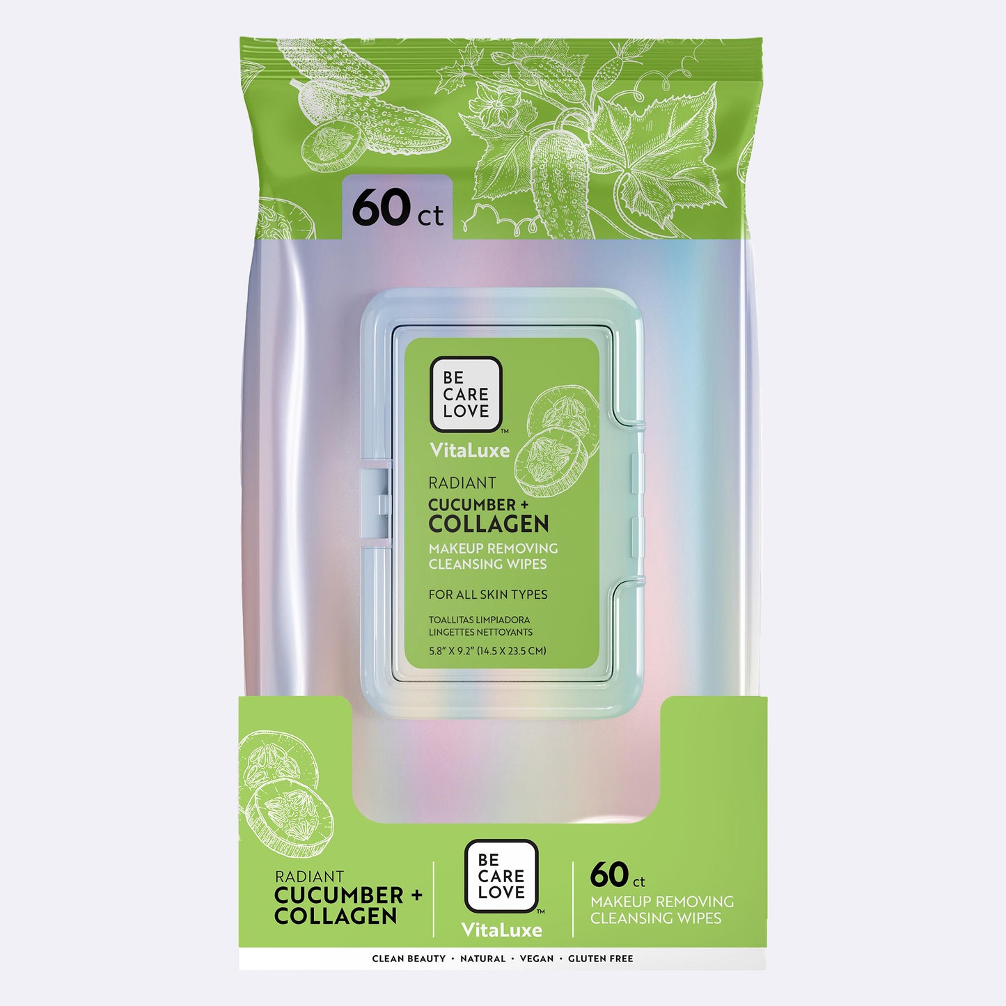 Vitaluxe Éclatant makeup remover wipe with cucumber + collagen
