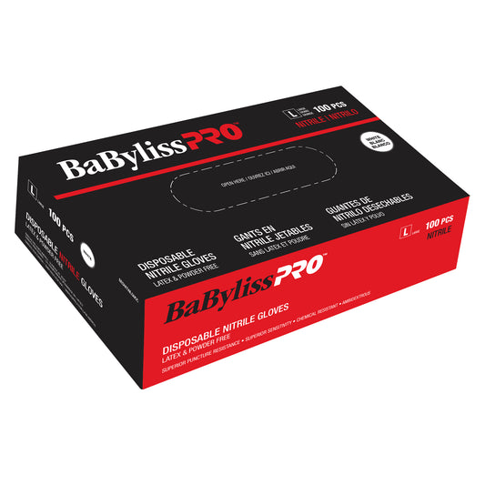Babyliss Pro Nitrile White Large Glove 100/box