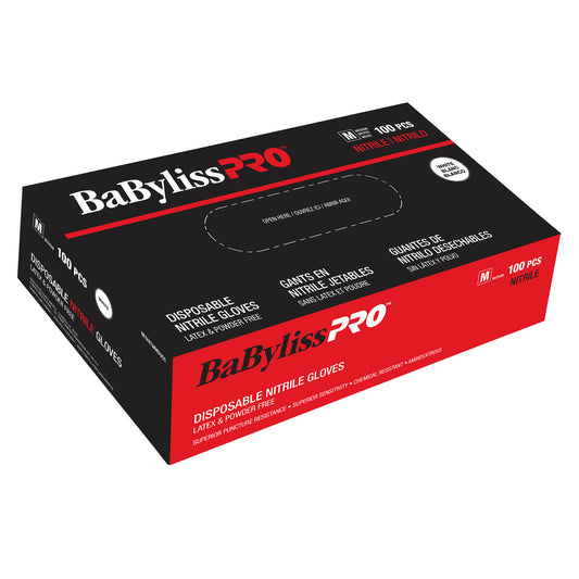 Babyliss Pro Nitrile Glove Medium White 100/box