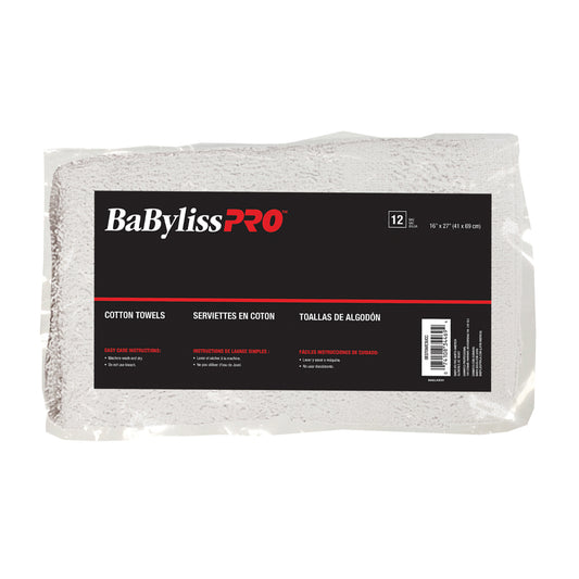 Babyliss Pro white towel with red band