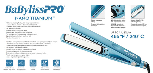 Babyliss Pro Ionic 1-1/4"  Extended Flat Iron