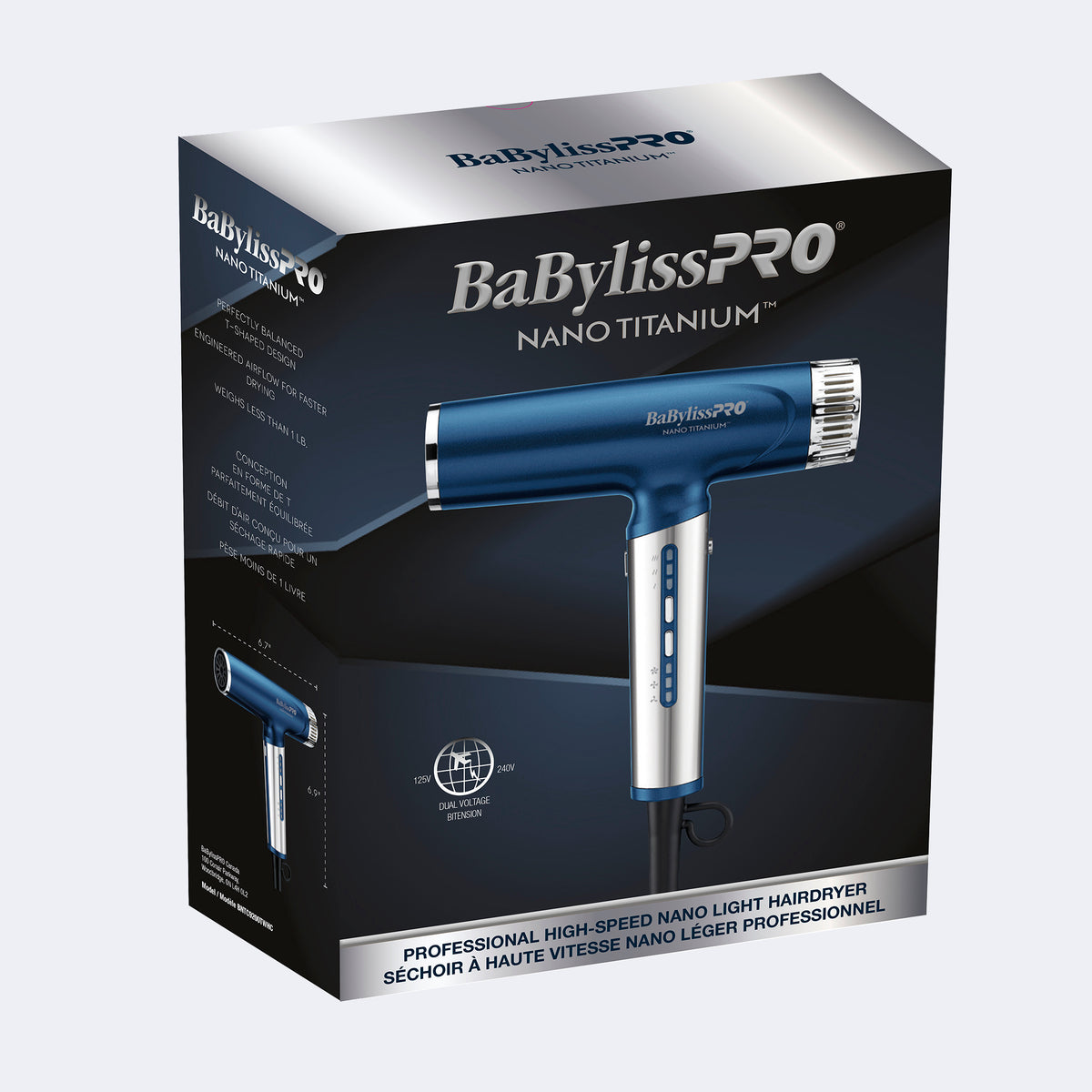 Séchoir Babyliss Pro BNTC9200C à haute vitesse nano léger Twilight