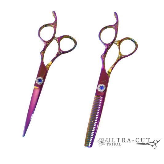 Tribal Scissor Blues Rose & Gold Cutting/Thinning 5.5'' Right Handed Kit