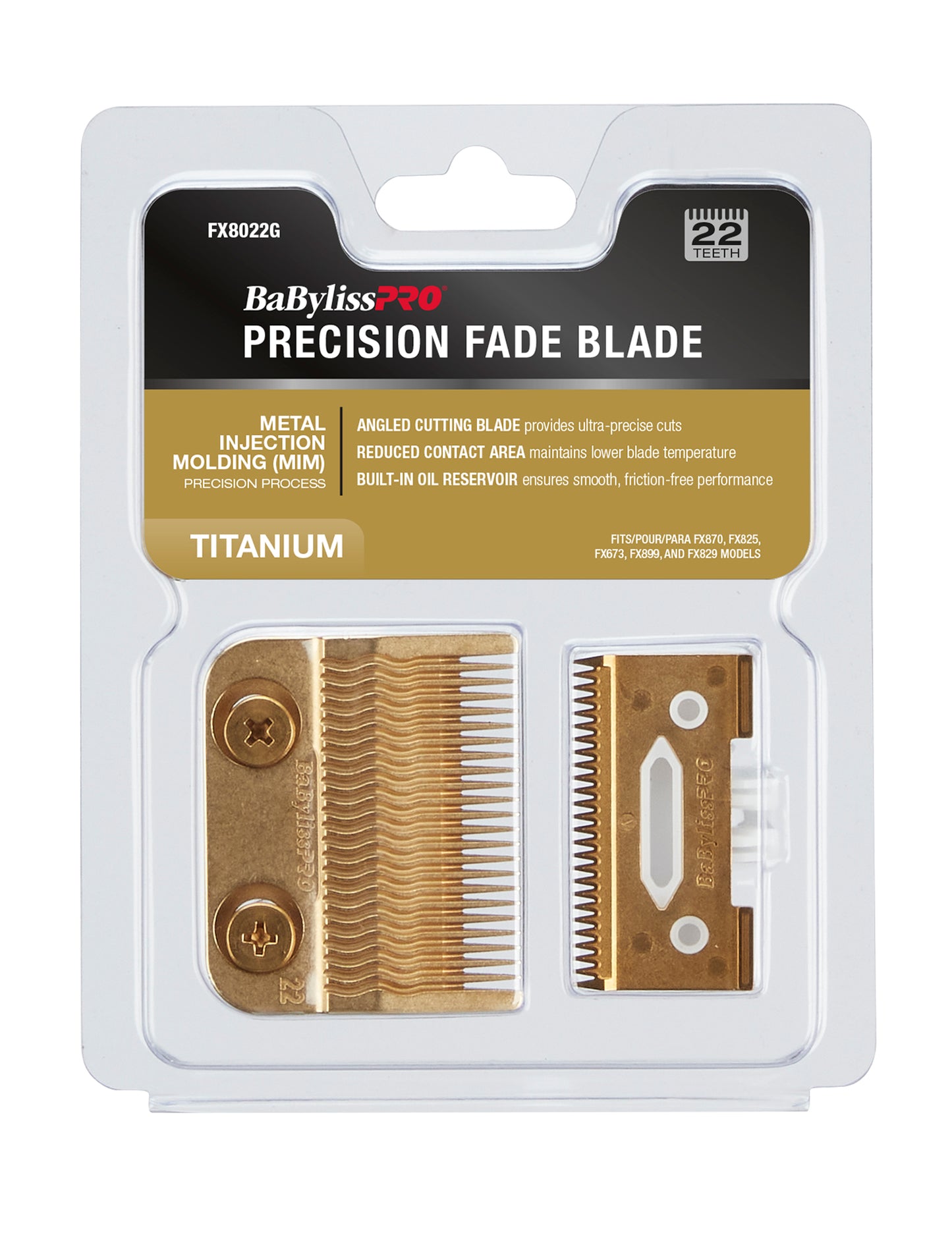 Injection molded blade Babyliss Pro For FX870G Gold