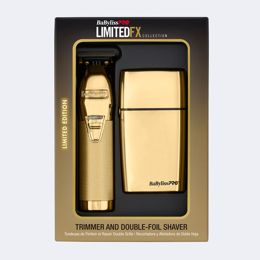 Duo Babyliss Pro Gold FX Tondeuse de finition et rasoir double lame
