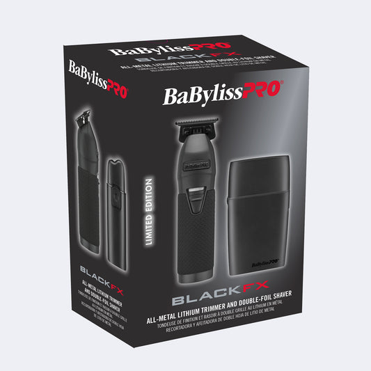 Duo Babyliss Pro Black FX Tondeuse de finition et rasoir double lame