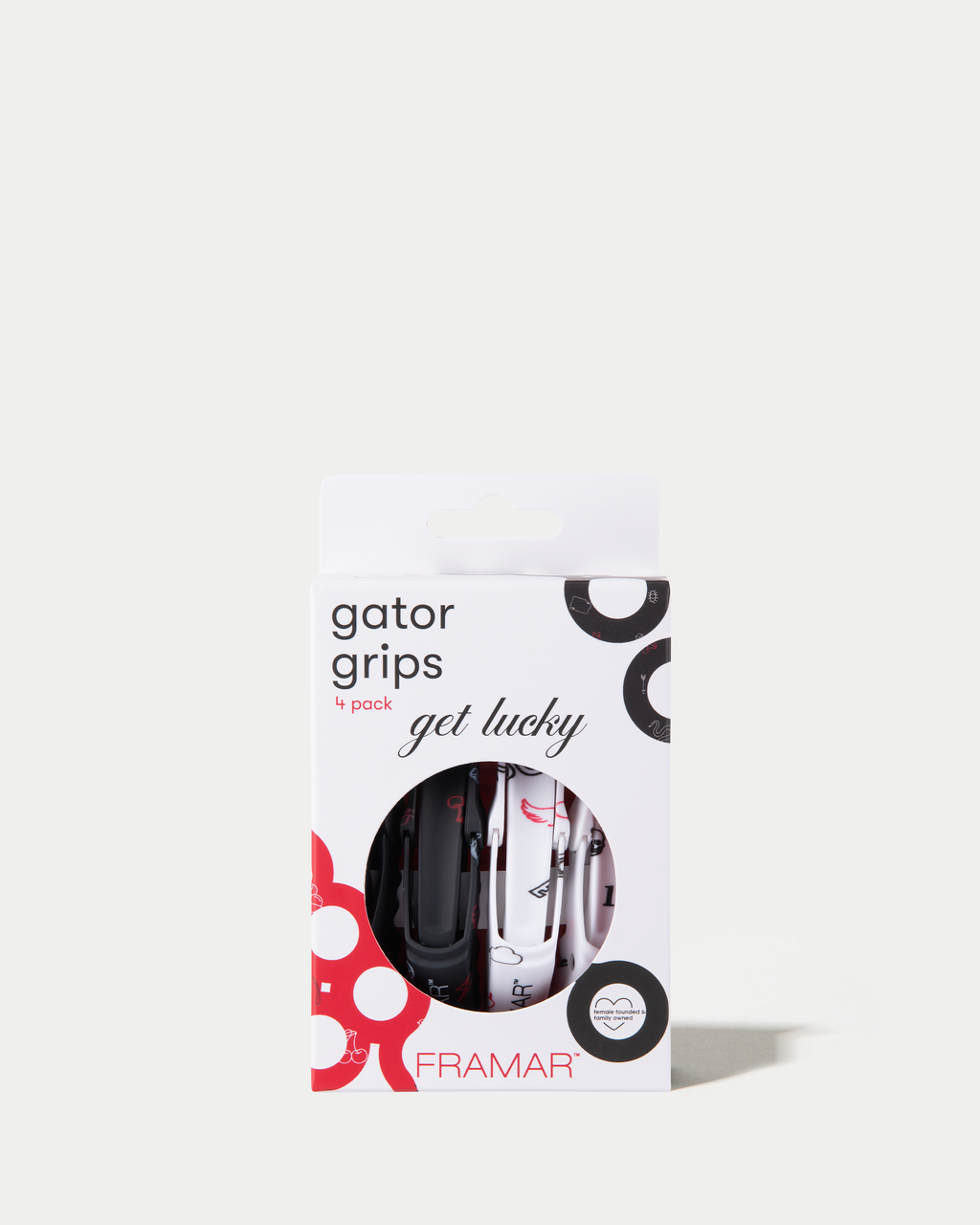 Framar Gator Clip Get Lucky 4/pk