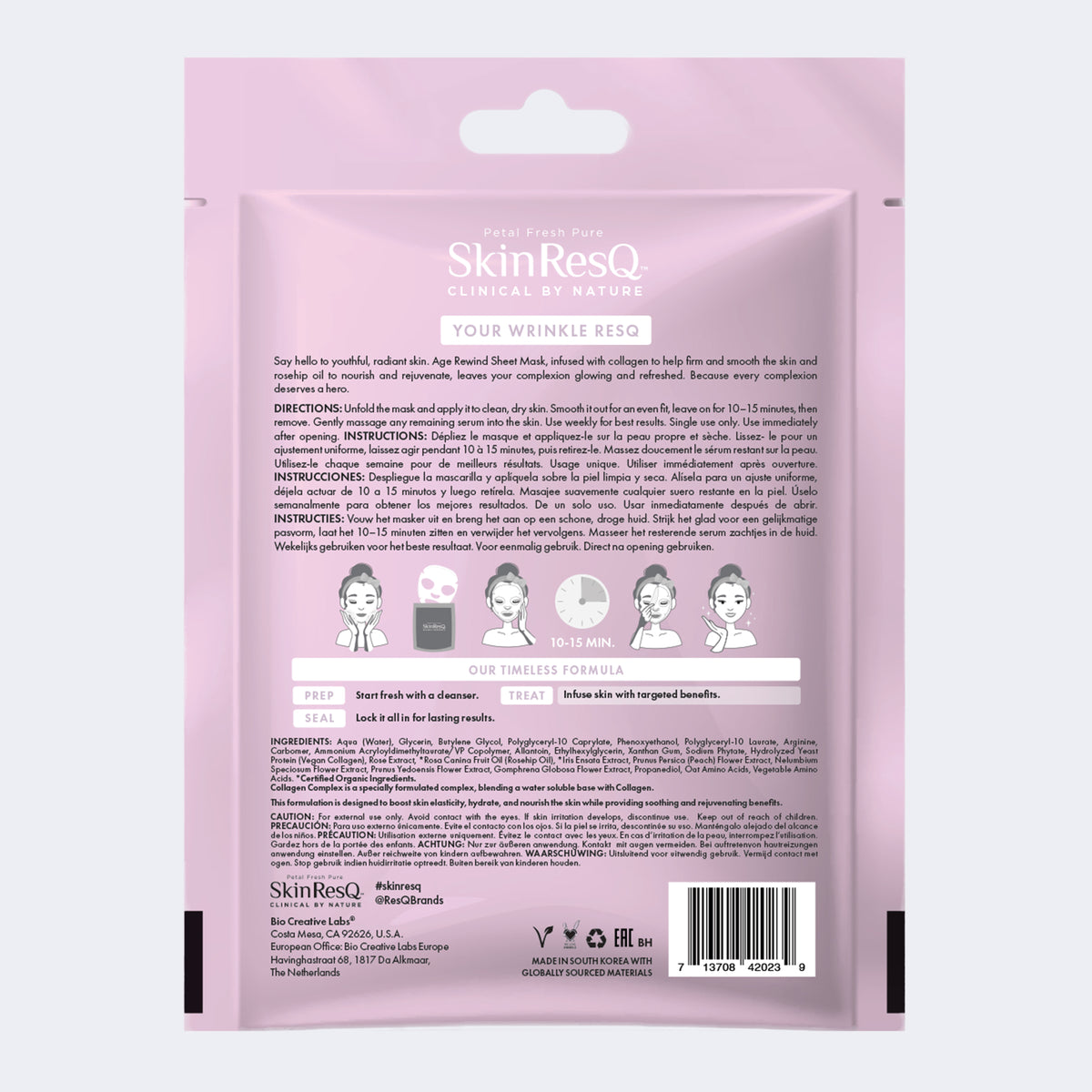 Masque BCL Spa en feuille Age Rewind Skin RESQ 7/PQT