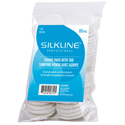 Silkline round pads with tab 60/bag