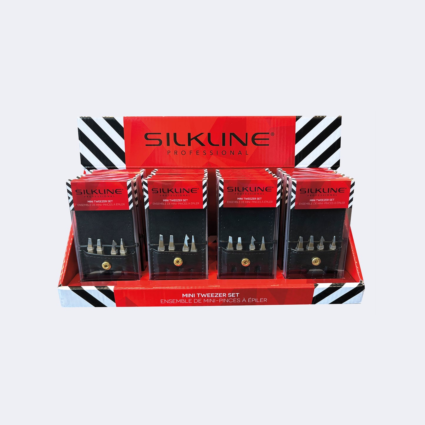Silkline Mini Tweezers Metalix Set Display 16/set