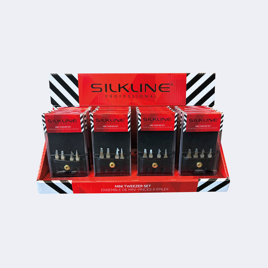 Silkline Mini Tweezers Metalix Set Display 16/set