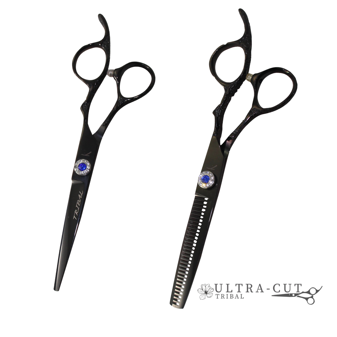 Tribal Scissor Blues Noir Cutting/Thinning 6'' Right Handed Kit