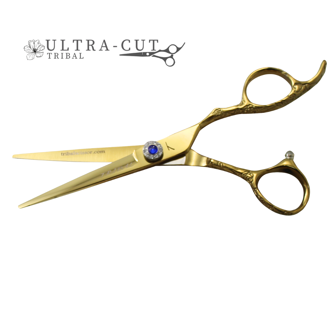 Kit Tribal Ciseau Ultra-Cut Blues Or Coupe/Amincir Droitier 6''