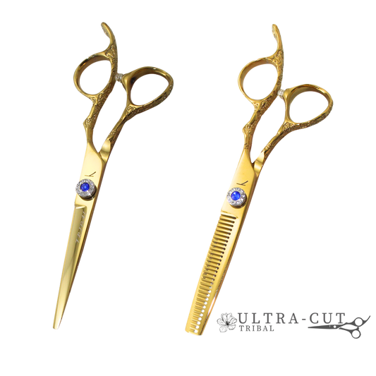 Tribal Scissor Ultra-Cut Blues Rose & Gold Cutting/Thinning 6'' Right Handed Kit