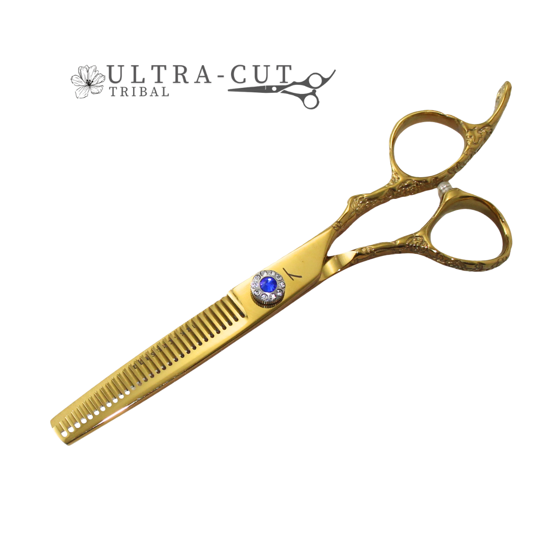 Kit Tribal Ciseau Ultra-Cut Blues Or Coupe/Amincir Droitier 6''
