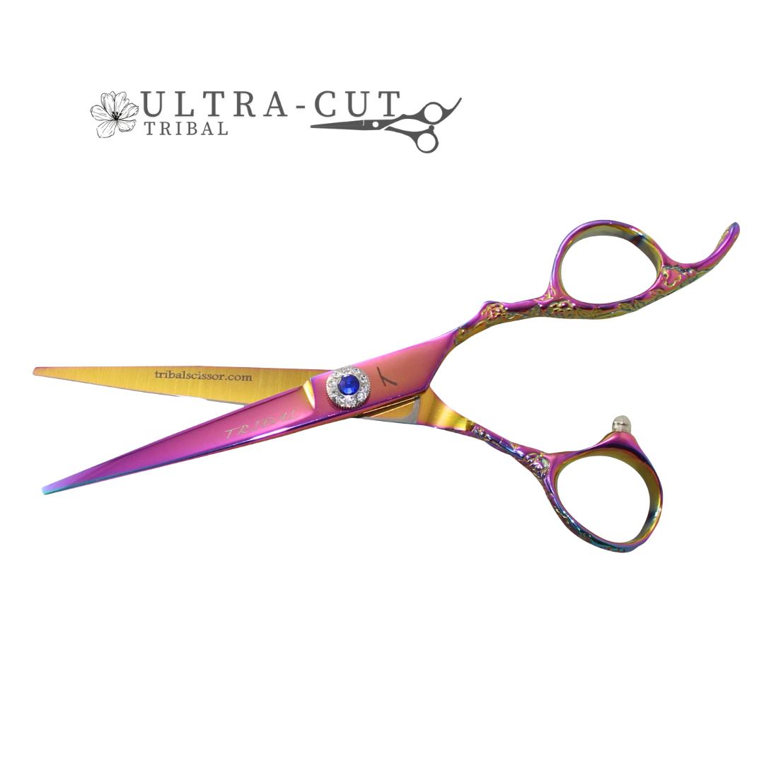Kit Tribal Ciseau Ultra-Cut Blues Rose et Or Coupe/Amincir Droitier 6''